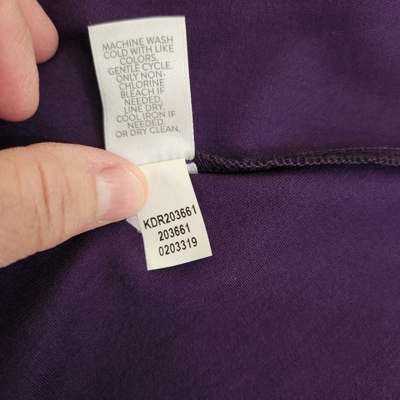 NWT J Jill Ruffle Hem Dress Blackberry Purole Stretch, sz S - Picture 7 of 10